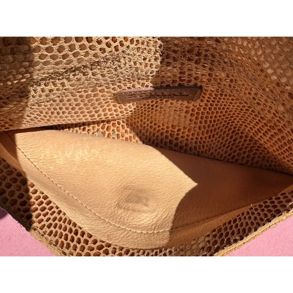 SORIAL New York Snakeskin‎ Embossed Leather Clutch Envelope Bag Purse